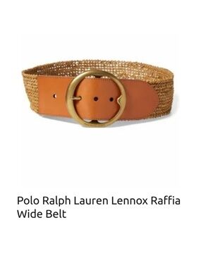 Polo Ralph Lauren Lennox Raffia Wide Buckle Belt